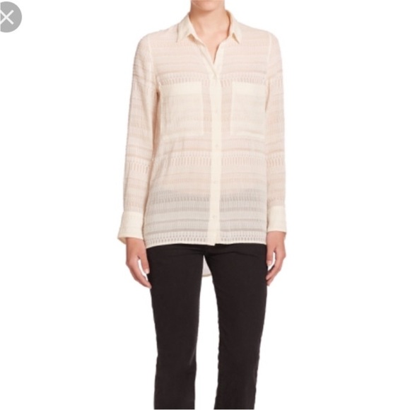 IRO Alaina Textured Silk Button Down Blouse Cream Color Size 40 - Picture 1 of 3